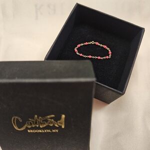 Catbird Pink Bead and Yellow Gold Ring